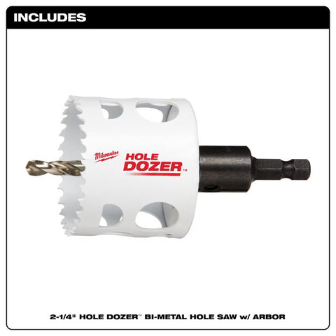 Milwaukee Hole Dozer Hole Saw, Bi-Metal, 2-1/4 Inch