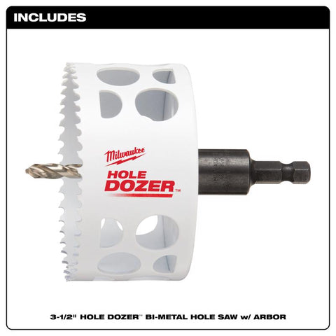 Milwaukee Hole Dozer Hole Saw, Bi-Metal, 3-1/2 Inch
