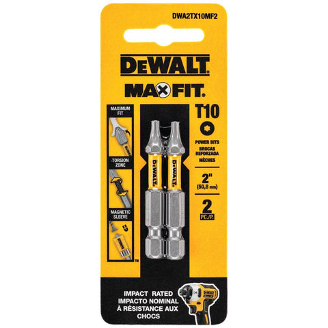 DeWalt Max Fit Torx Screwdriver Bit Set, #10 x 2 Inch