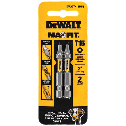 DeWalt Max Fit Torx Screwdriver Bit Set, #15 x 2 Inch