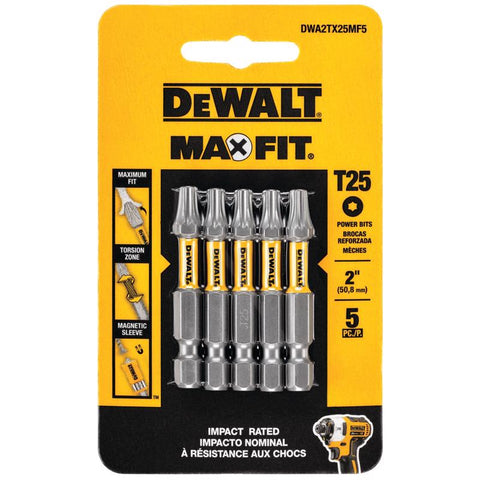 DeWalt Max Fit Torx Screwdriver Bit Set, #25 x 2 Inch
