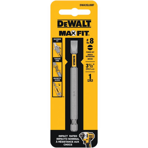 DeWalt Max Fit Slotted Screwdriver Bit, #8 x 3.5 Inch