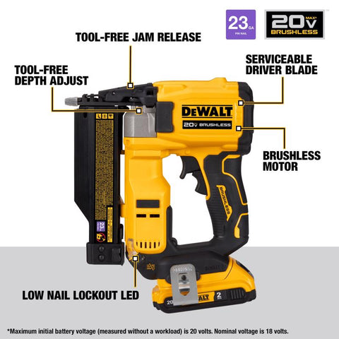 DeWalt 20V 23Ga Pin Nailer