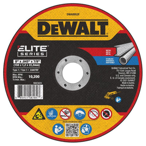 DeWalt Cut Wheel 6" Mtl/Stl