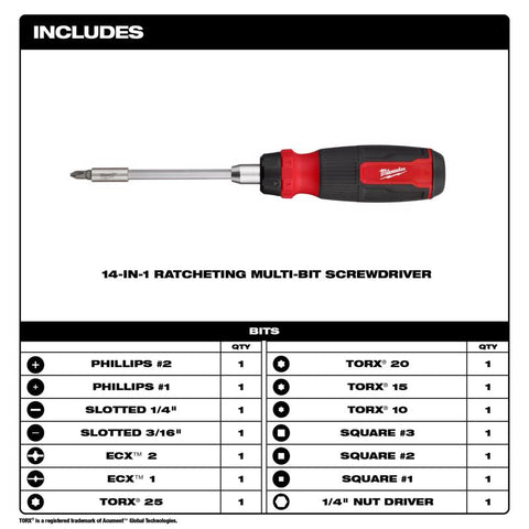 Milwaukee Compact Ratcheting Screwdriver Set, 2 pieces