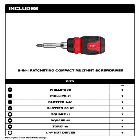 Milwaukee Compact Ratcheting Screwdriver Set, 2 pieces