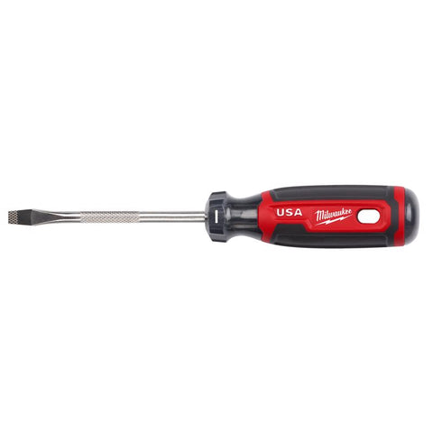 Milwaukee Tool Slotted Screwdriver, Black/Red