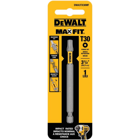 DeWalt Max Fit Torx Screwdriver Bit, #30 x 3-1/2 Inch