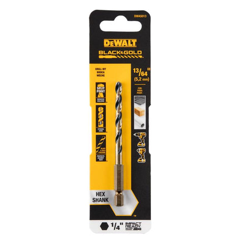 DeWalt Black & Gold Impact Ready Drill Bit, High Speed Steel