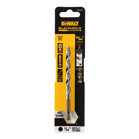 DeWalt Black & Gold Impact Ready Drill Bit, High Speed Steel
