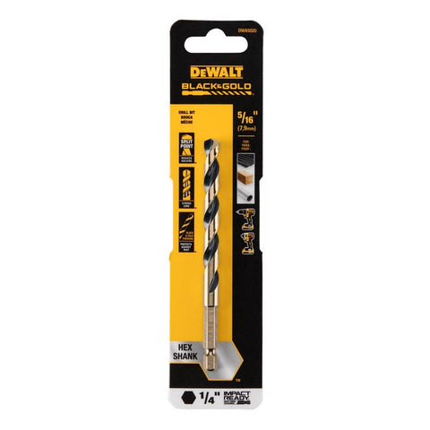 DeWalt Black & Gold Impact Ready Drill Bit, High Speed Steel