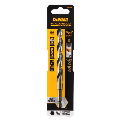 DeWalt Black & Gold Impact Ready Drill Bit, High Speed Steel