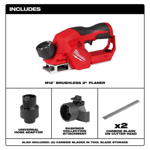 Milwaukee M12 2" Brushless Planer