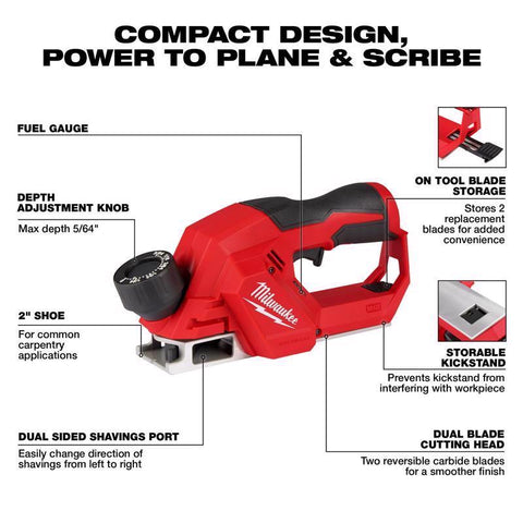 Milwaukee M12 2" Brushless Planer