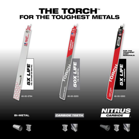 Milwaukee Torch Sawzall Blade, Carbide