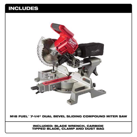 Milwaukee M18 Fuel Dual Bevel Sliding Compound Miter Saw