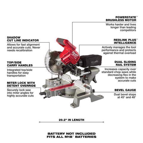 Milwaukee M18 Fuel Dual Bevel Sliding Compound Miter Saw