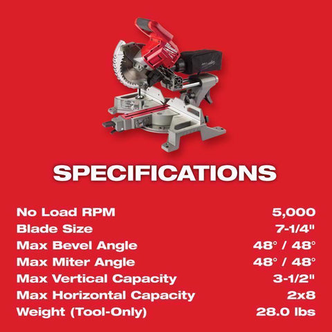 Milwaukee M18 Fuel Dual Bevel Sliding Compound Miter Saw