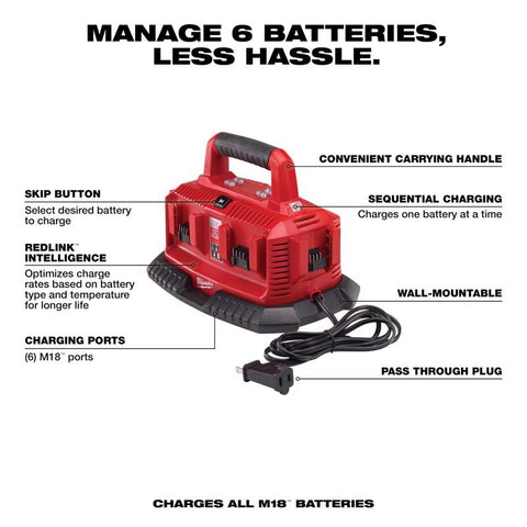 Milwaukee Six Pack Sequential Charger, 18 Volt