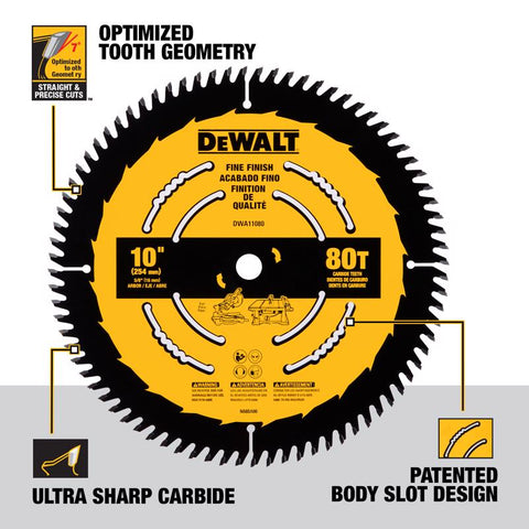DeWalt 10" 80T Circ Saw Blade