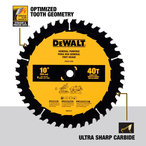 DeWalt Circular Saw Blade, 40 Teeth