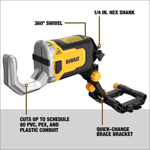 DeWalt DWACPRIR Impact Connect Copper Pipe Cutter, Black/Yellow