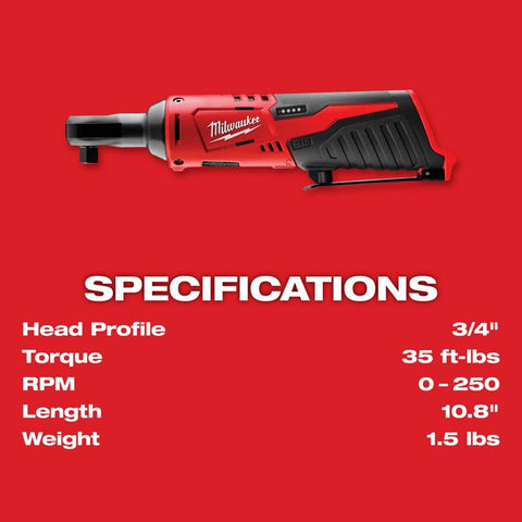 Milwaukee M12 Cordless Lithium-Ion Ratchet Kit 3/8", 12V