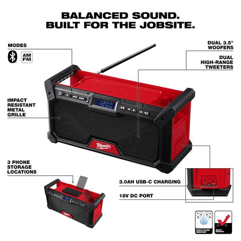 Milwaukee M18 BT Jobsite Radio