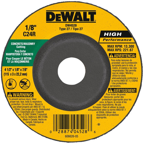 DeWalt 4-1/2x1/8x7/8 MAS Wheel