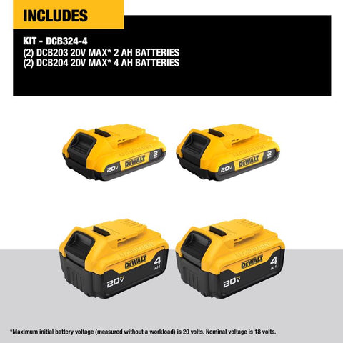 DeWalt 20v Btry Combo 2ah 4p Dw