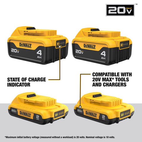 DeWalt 20v Btry Combo 2ah 4p Dw