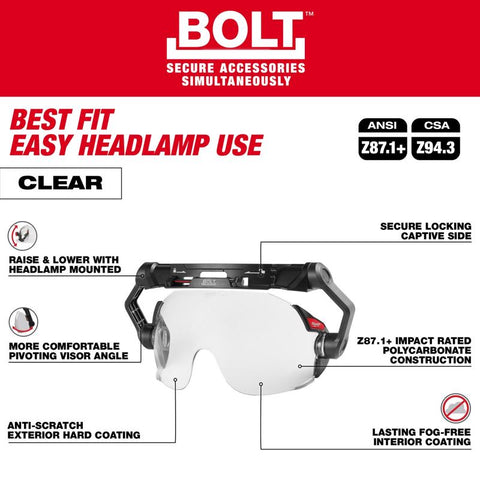 Milwaukee Sfty Glass Blk/clr Bolt