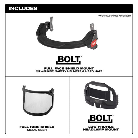 Milwaukee Face Shield Blk Mw Bolt