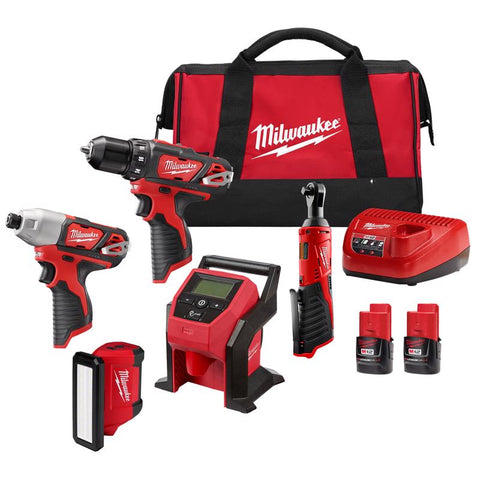 Milwaukee m12 Combo Kit 5tl 2bat