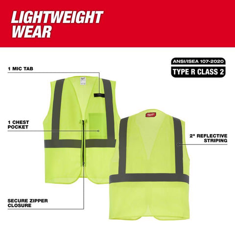 Milwaukee L/XL Class II YEL Vest