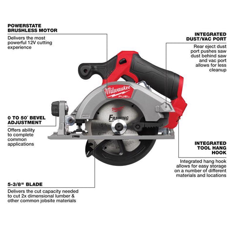 Milwaukee M12 5-3/8" Circ Saw