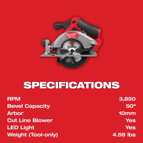 Milwaukee M12 5-3/8" Circ Saw