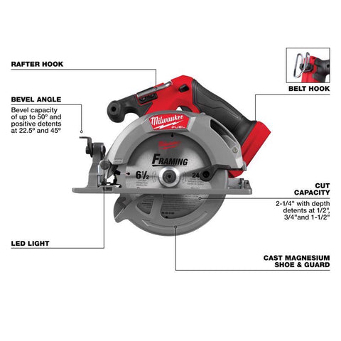 Milwaukee M18 6-1/2" Circ Saw