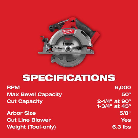 Milwaukee M18 6-1/2" Circ Saw