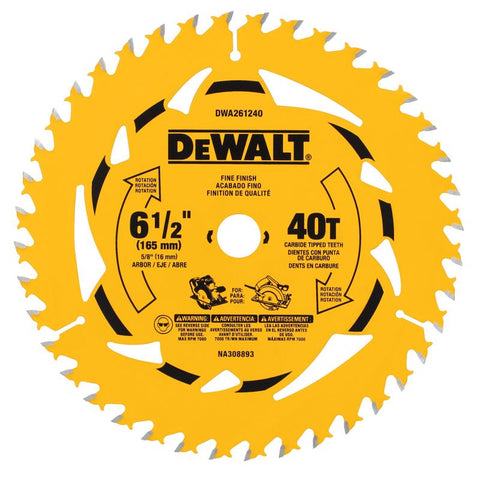 DeWalt 6-1/2" 40T Saw Blade
