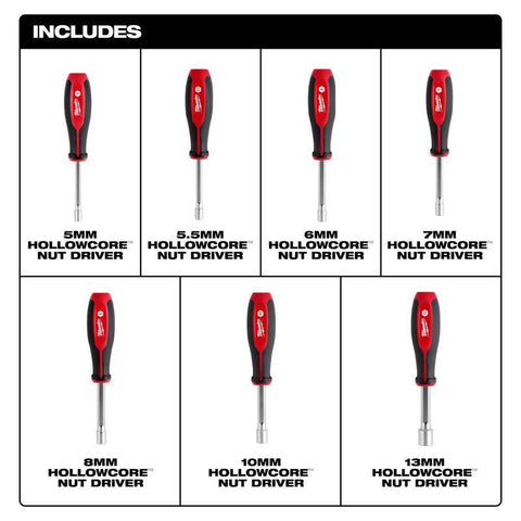 Milwaukee Nutdrvr Set 7p Mw
