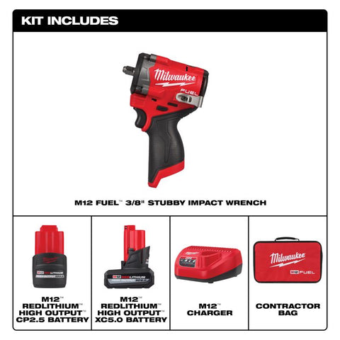Milwaukee M12 3/8" ImpWrench Kit