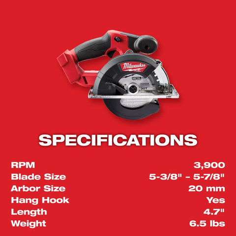 Milwaukee m18 Circ Saw 5-3/8" To
