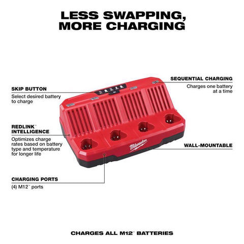 Milwaukee Btry Charger m12 4port