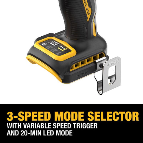 DeWalt Impact Driver, Tool Only, 20 V, 1/4 in Drive, 4500 ipm, 3800