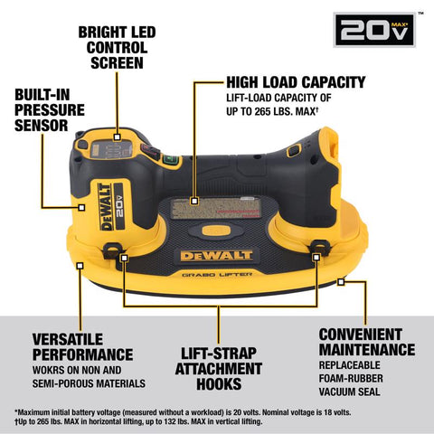 DeWalt 20V GRABO Vacuum Lifter