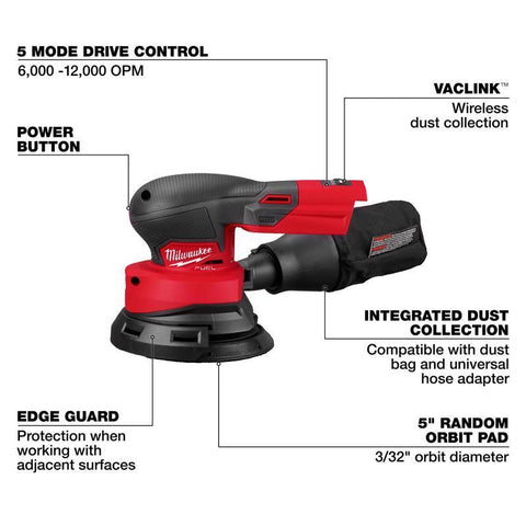 Milwaukee M18 5" Orbital Sander