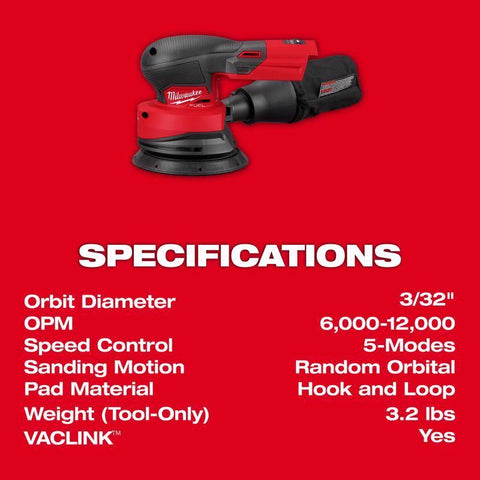 Milwaukee M18 5" Orbital Sander