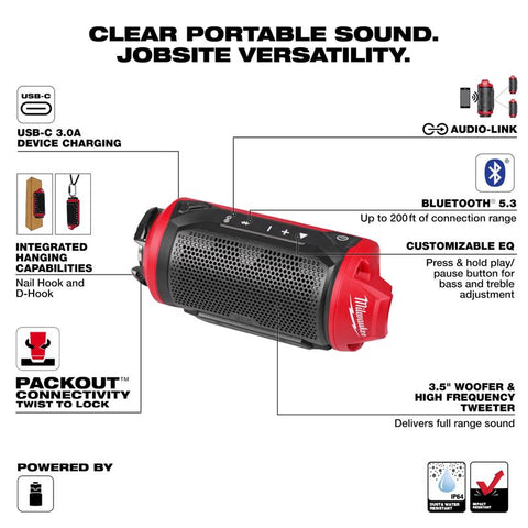 Milwaukee Jobsite BT Speaker