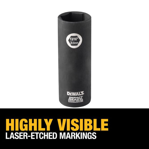 DeWalt Deep Imapact Socket 13/16" x 1/2" Drive